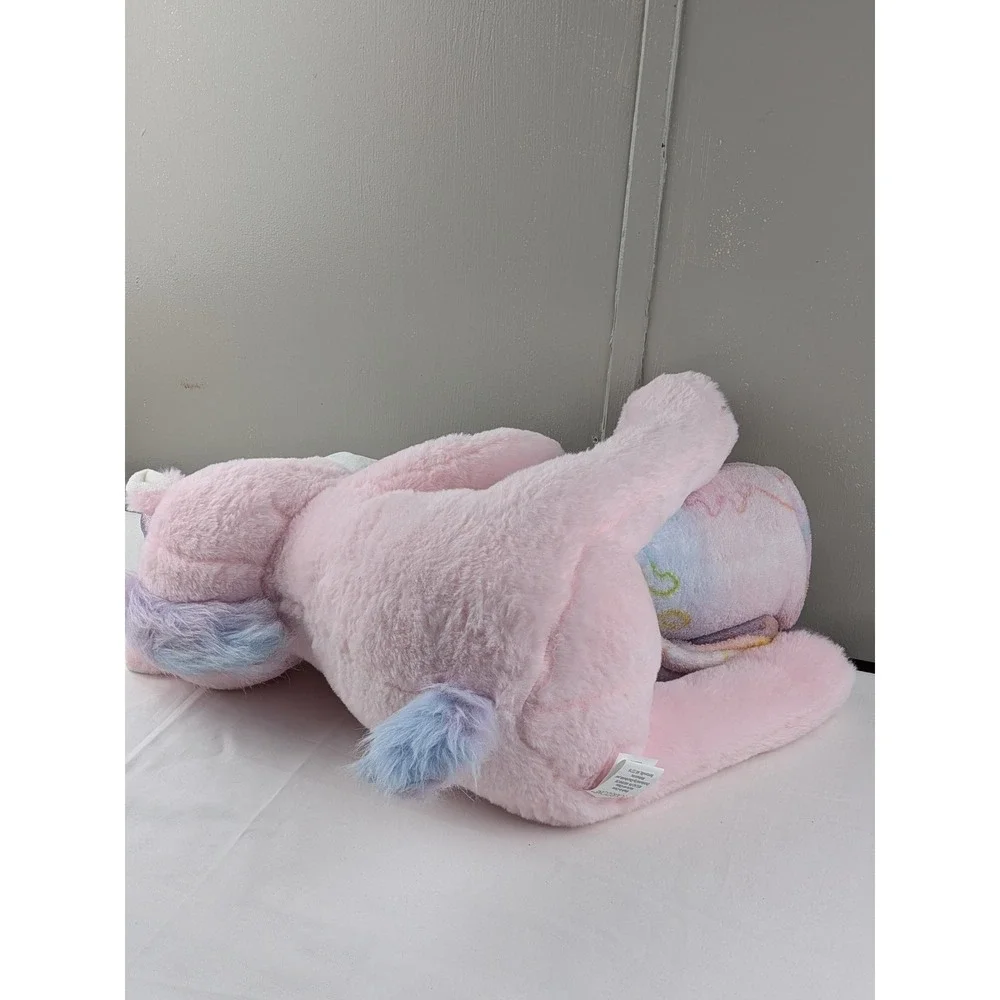 Your Zone Pink Unicorn Huggable Plush and Throw Set Glow In The Dark 50x60
